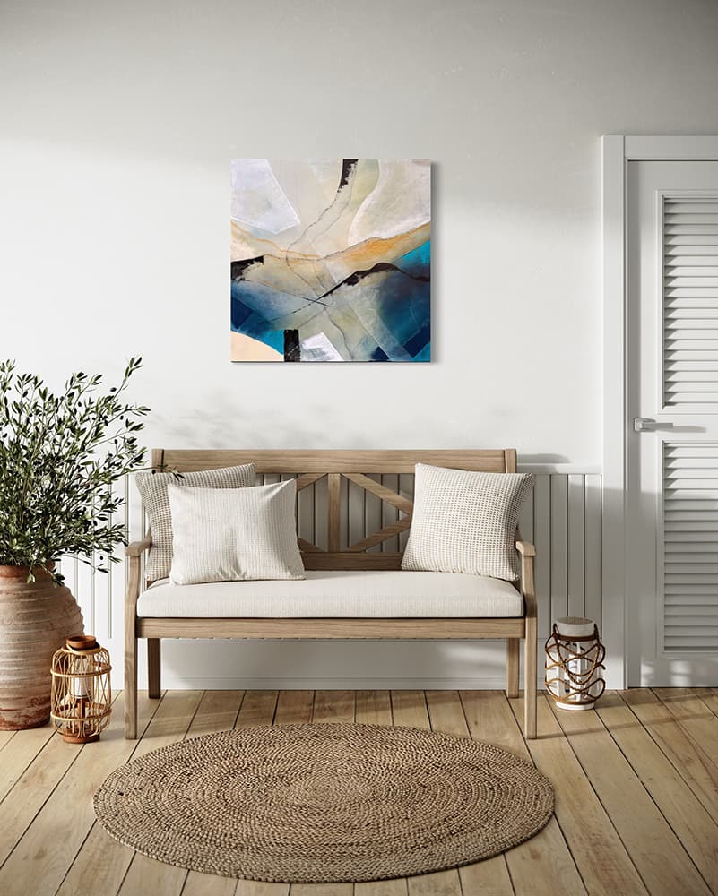 Between the Currents I in a real space — original abstract painting by Vanessa Caroli